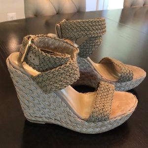 Stuart Weitzman Macrame Wedge Sandal (7-1/2)
